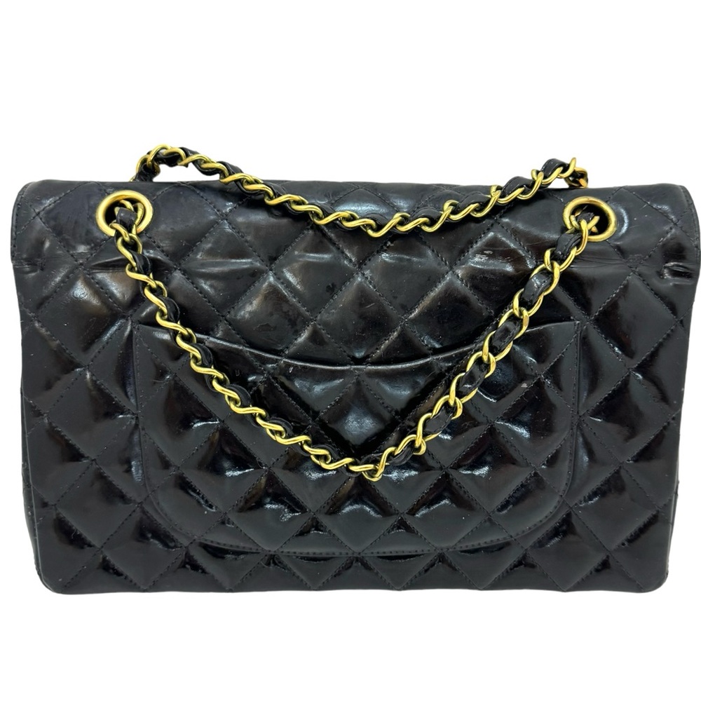 Auth Chanel Vintage Patent Classic Double Flap Bag Fair - Picture 5 of 12